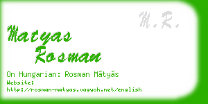 matyas rosman business card